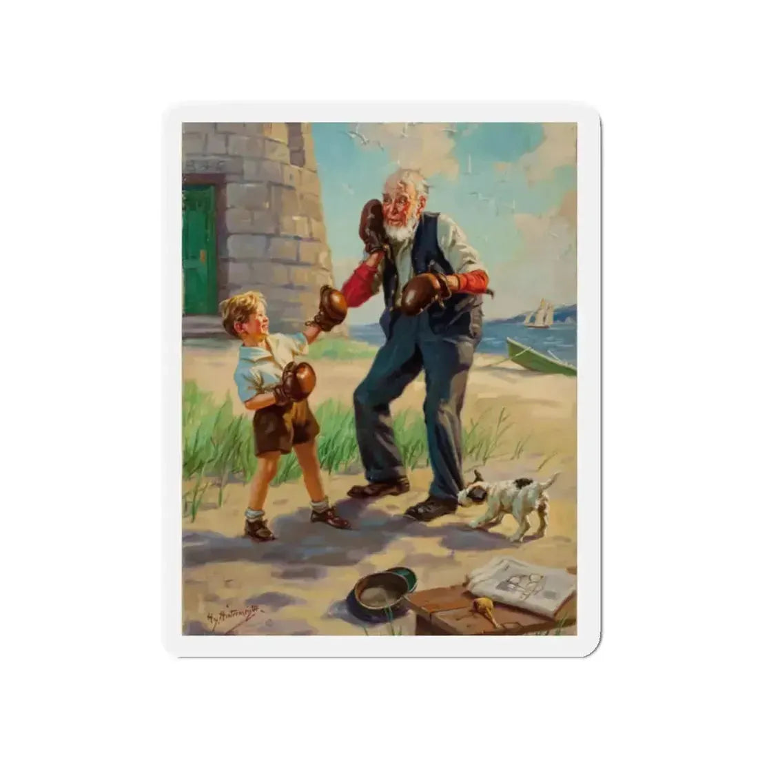 A Good Left Punch (Magazine Illustration) Refrigerator Magnet - The Sticker Space