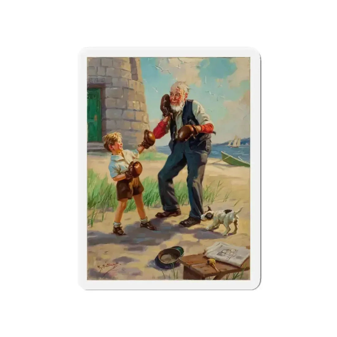 A Good Left Punch (Magazine Illustration) Refrigerator Magnet - The Sticker Space