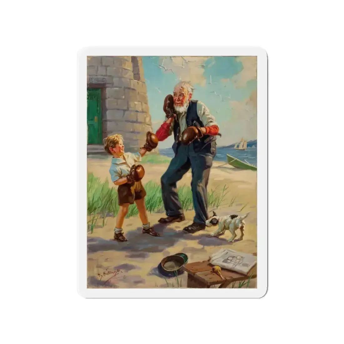 A Good Left Punch (Magazine Illustration) Refrigerator Magnet - The Sticker Space