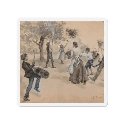 A Great Deal of Noise (Magazine Illustration) Refrigerator Magnet 2 Inch Die-Cut - The Sticker Space