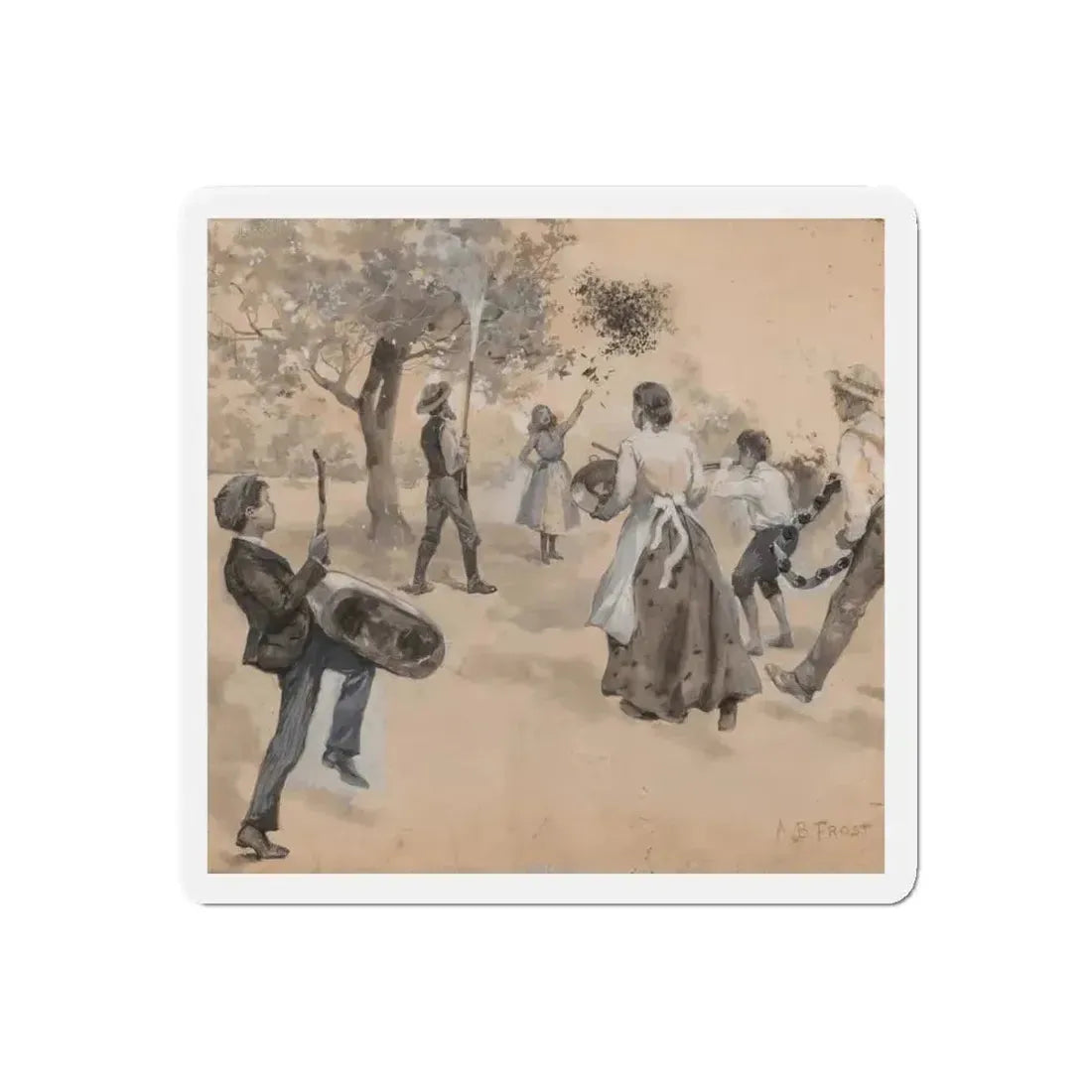 A Great Deal of Noise (Magazine Illustration) Refrigerator Magnet 5 Inch Die-Cut - The Sticker Space