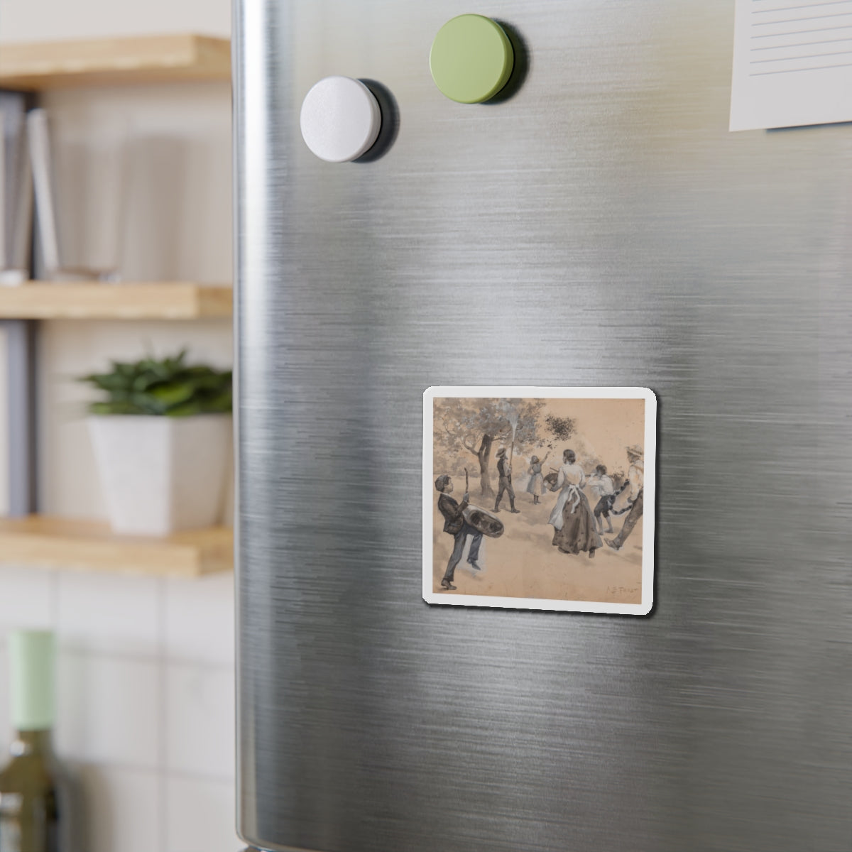 A Great Deal of Noise (Magazine Illustration) Refrigerator Magnet-The Sticker Space