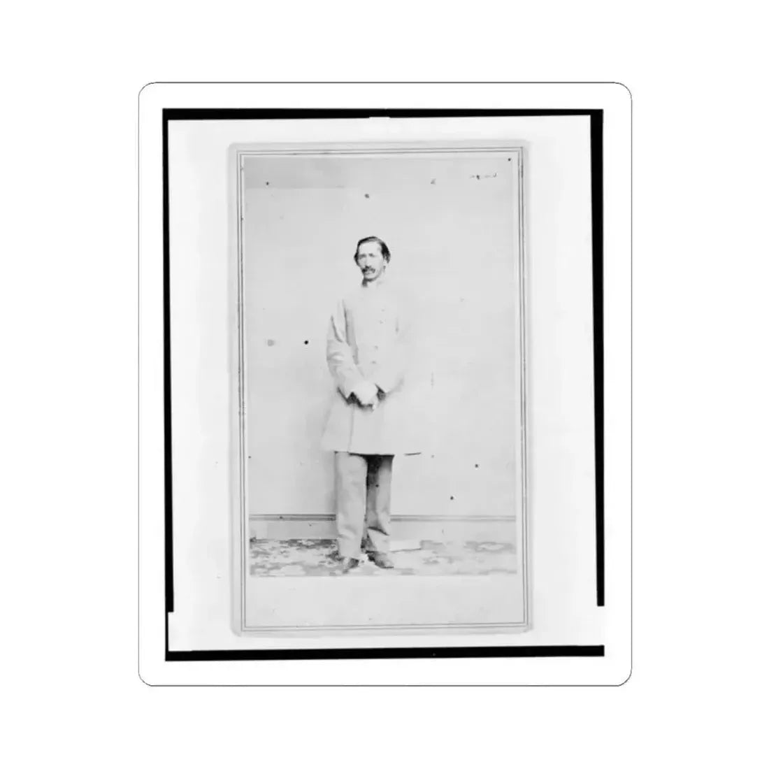 A.( ) Greenwall, Confederate Army Officer, Full-Length Portrait, Facing Front (U.S. Civil War) STICKER Vinyl Kiss-Cut Decal 2 Inch White - The Sticker Space