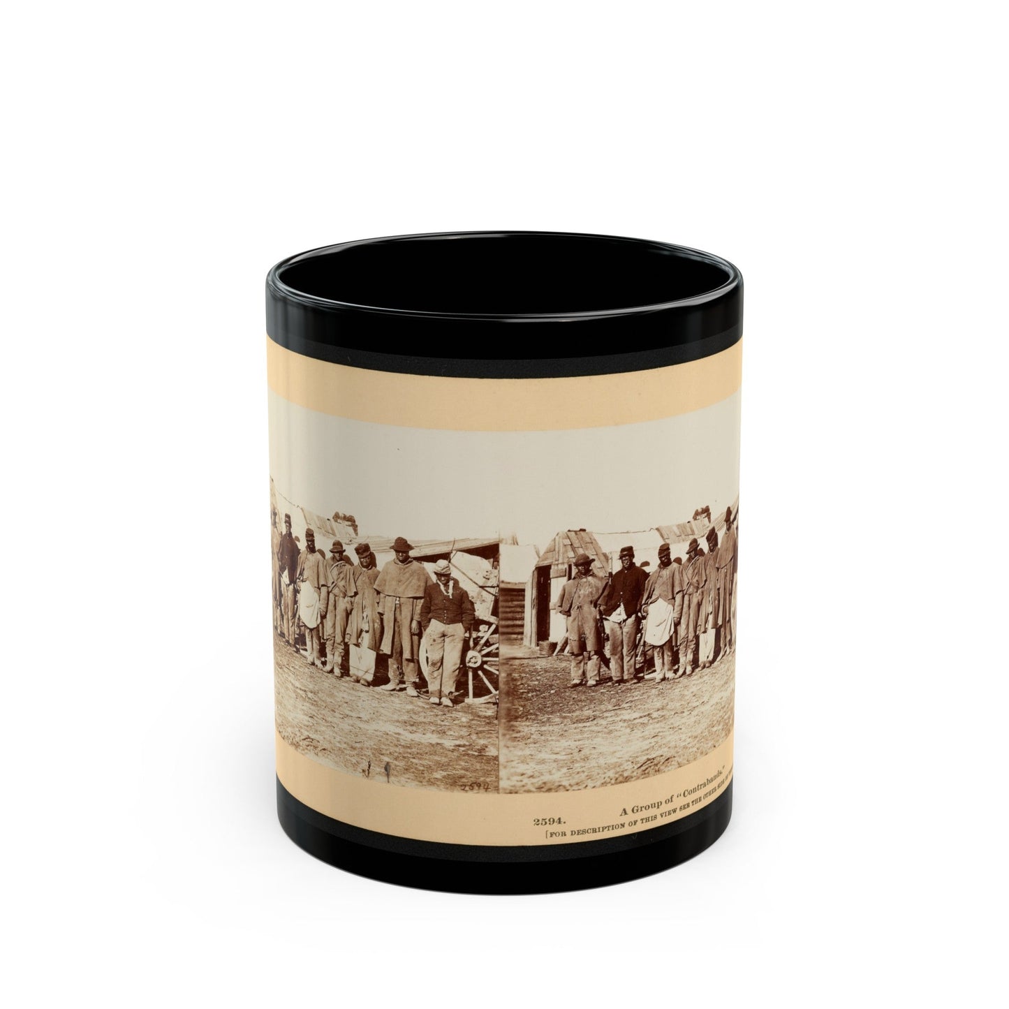 A Group Of Contrabands 001 (U.S. Civil War) Black Coffee Mug-11oz-The Sticker Space