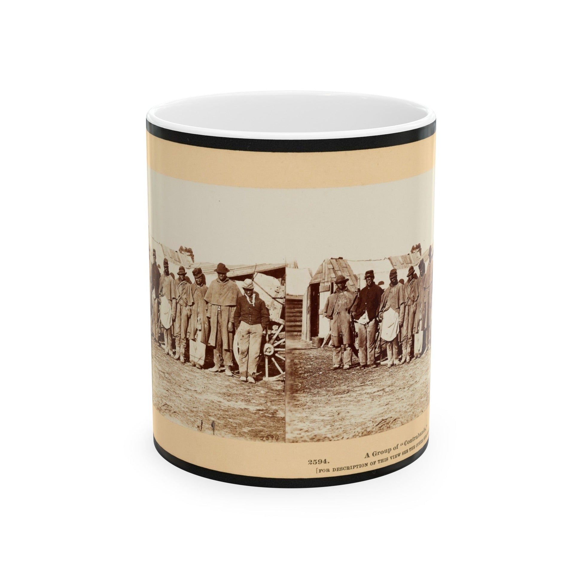 A Group Of Contrabands 001 (U.S. Civil War) White Coffee Mug-11oz-The Sticker Space