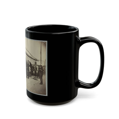 A Gun Crew On Deck Of U.S.S. Mendota, James River, Va. (U.S. Civil War) Black Coffee Mug