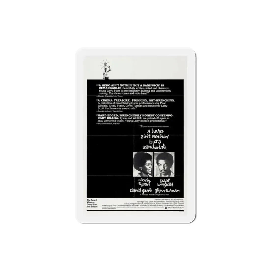 A Hero Ain't Nothin' But a Sandwich 1978 Movie Poster Refrigerator Magnet 2 Inch - The Sticker Space