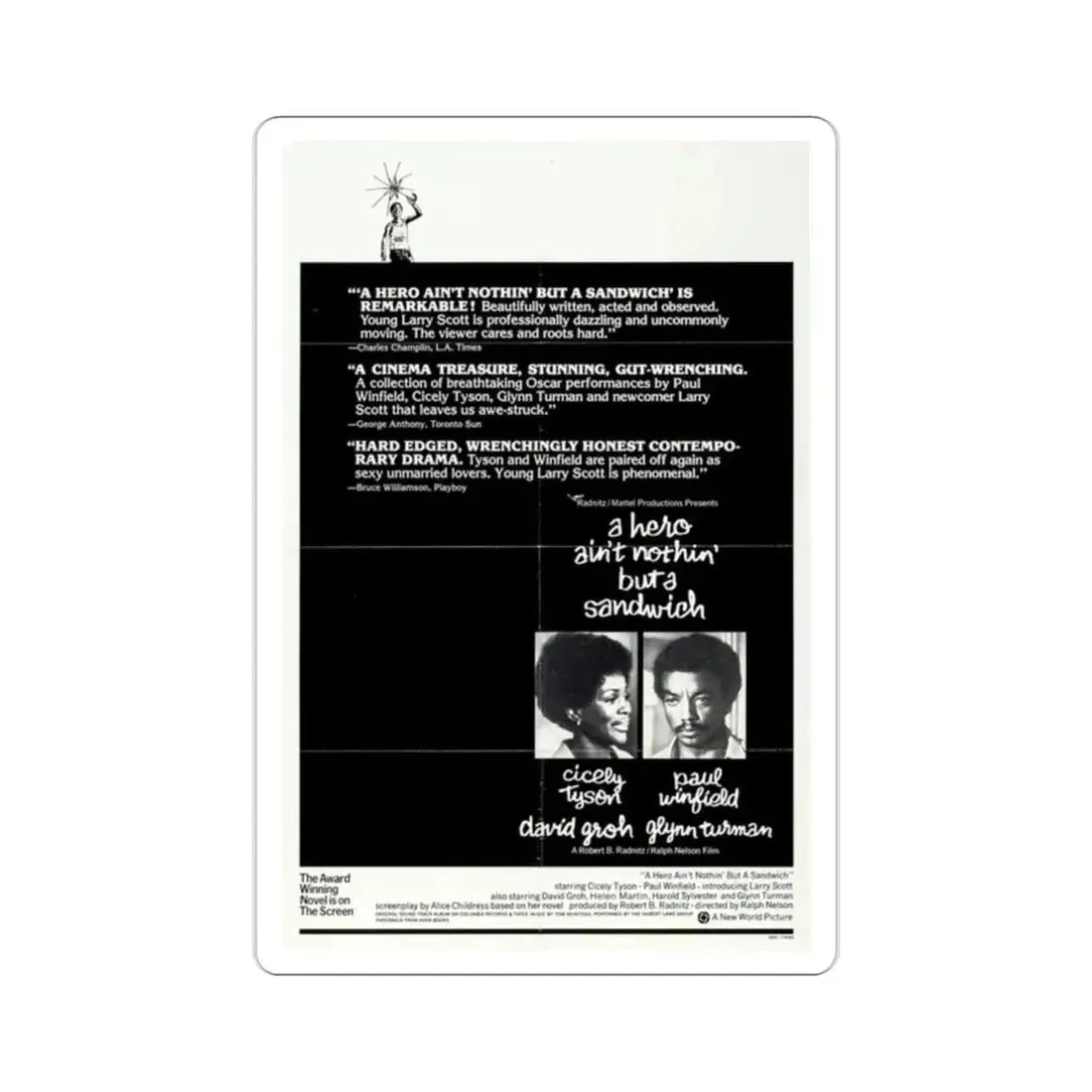 A Hero Ain't Nothin' But a Sandwich 1978 Movie Poster STICKER Vinyl Die-Cut Decal 2 Inch - The Sticker Space