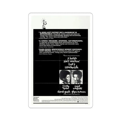 A Hero Ain't Nothin' But a Sandwich 1978 Movie Poster STICKER Vinyl Die-Cut Decal 3 Inch - The Sticker Space