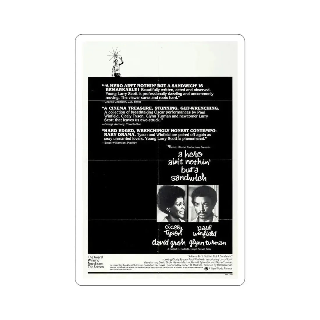 A Hero Ain't Nothin' But a Sandwich 1978 Movie Poster STICKER Vinyl Die-Cut Decal 5 Inch - The Sticker Space