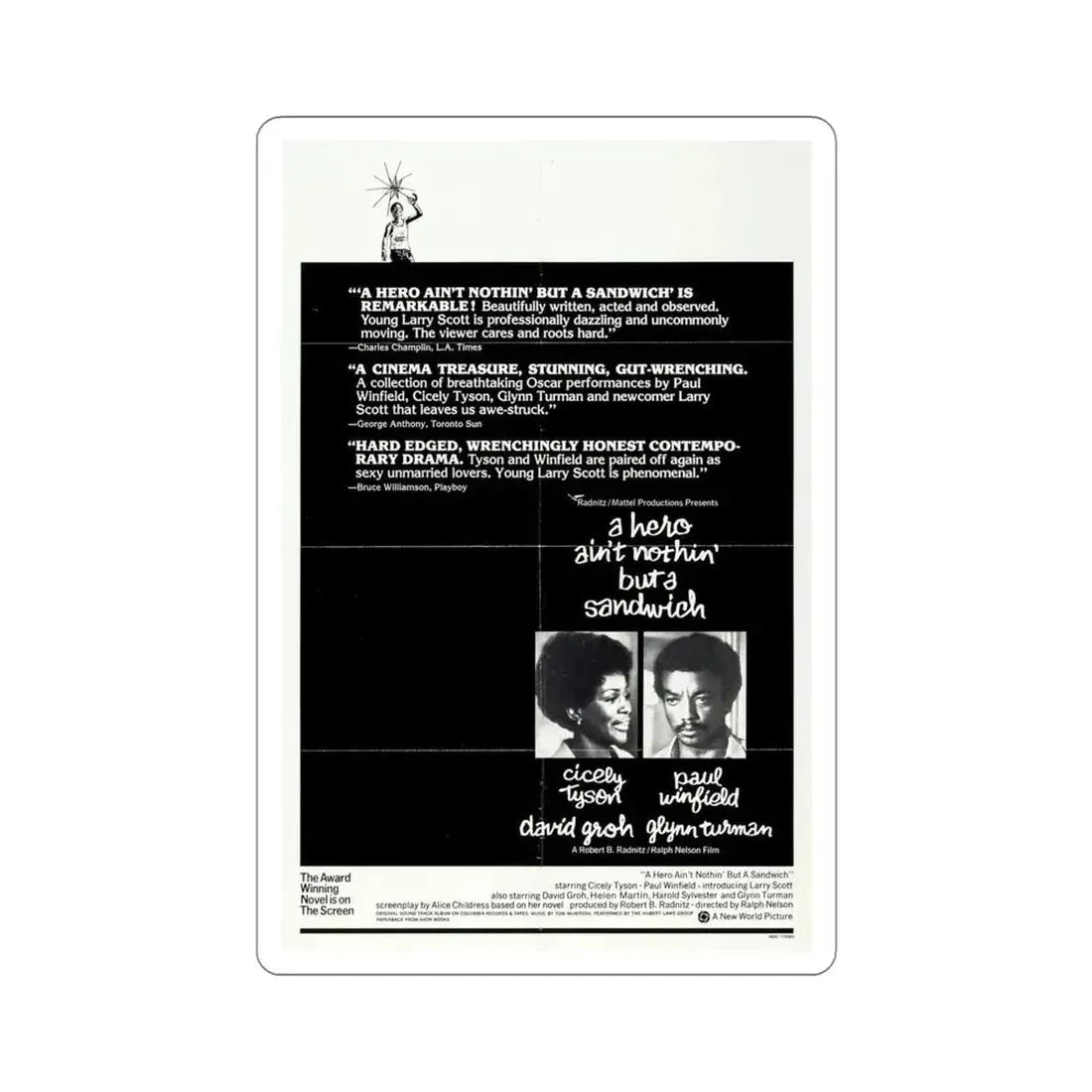 A Hero Ain't Nothin' But a Sandwich 1978 Movie Poster STICKER Vinyl Die-Cut Decal - The Sticker Space