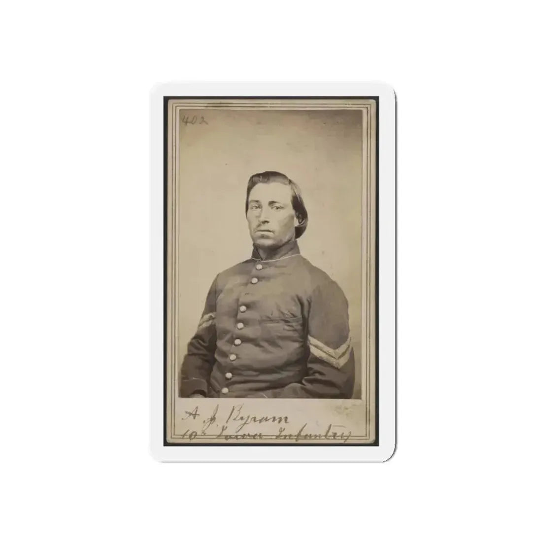 A. J. Byram, 10th Iowa Infantry (U.S. Civil War) Refrigerator Magnet 3 Inch Die-Cut - The Sticker Space