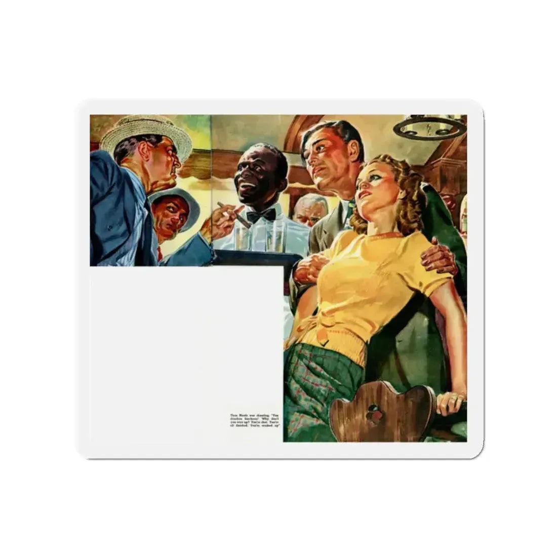 A Job in Passaic, 1940 (Magazine Illustration) Refrigerator Magnet 2 Inch Die-Cut - The Sticker Space
