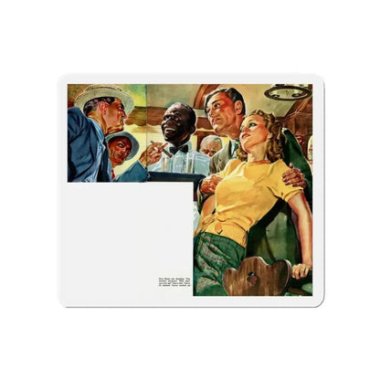A Job in Passaic, 1940 (Magazine Illustration) Refrigerator Magnet 3 Inch Die-Cut - The Sticker Space