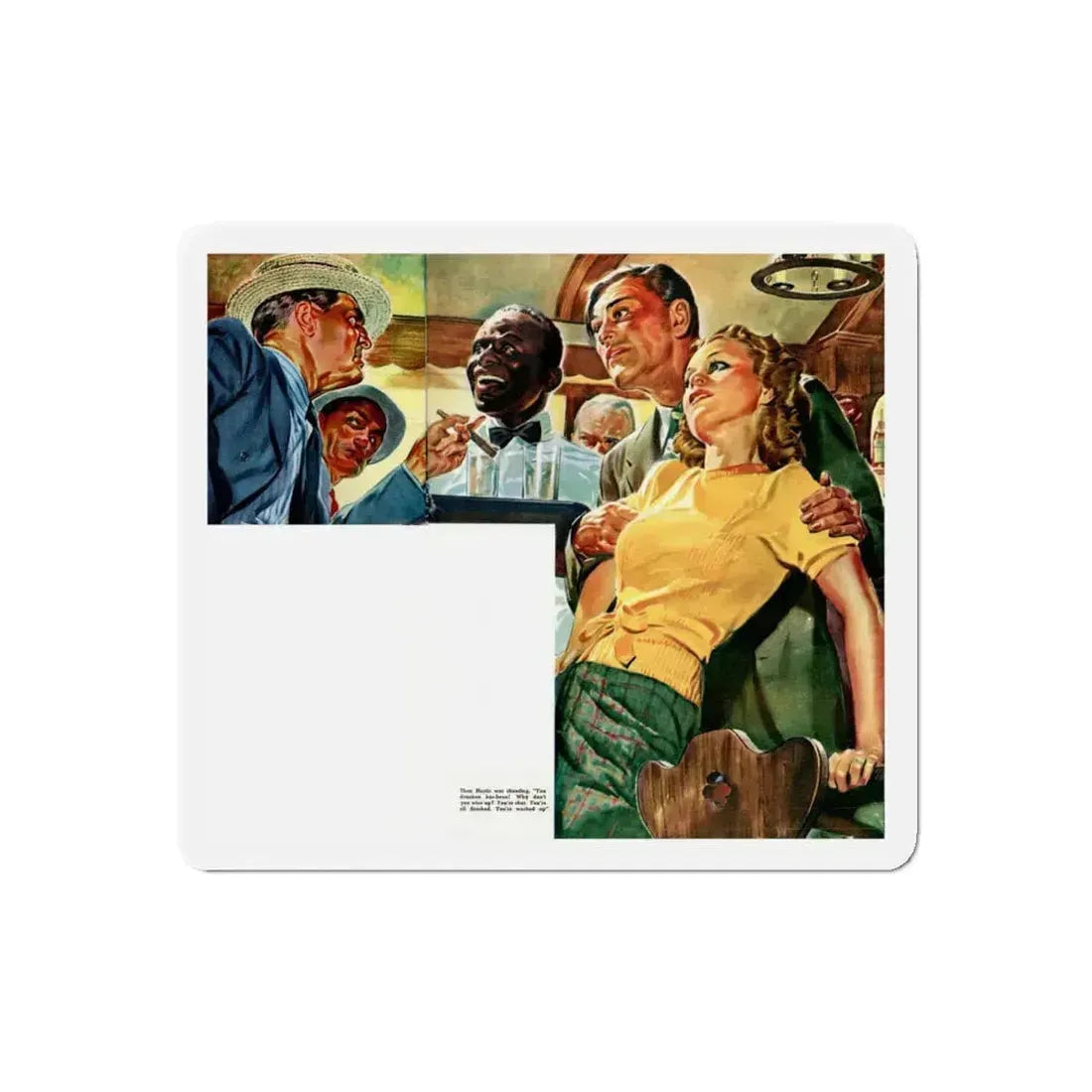A Job in Passaic, 1940 (Magazine Illustration) Refrigerator Magnet 5 Inch Die-Cut - The Sticker Space