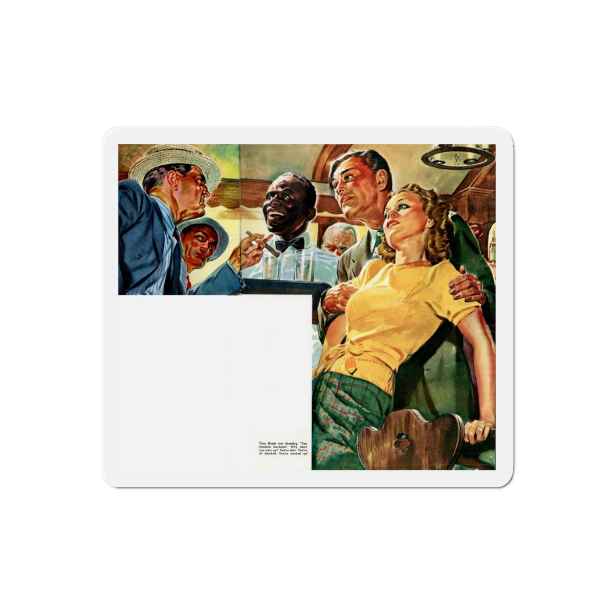 A Job in Passaic, 1940 (Magazine Illustration) Refrigerator Magnet-6" × 6"-The Sticker Space