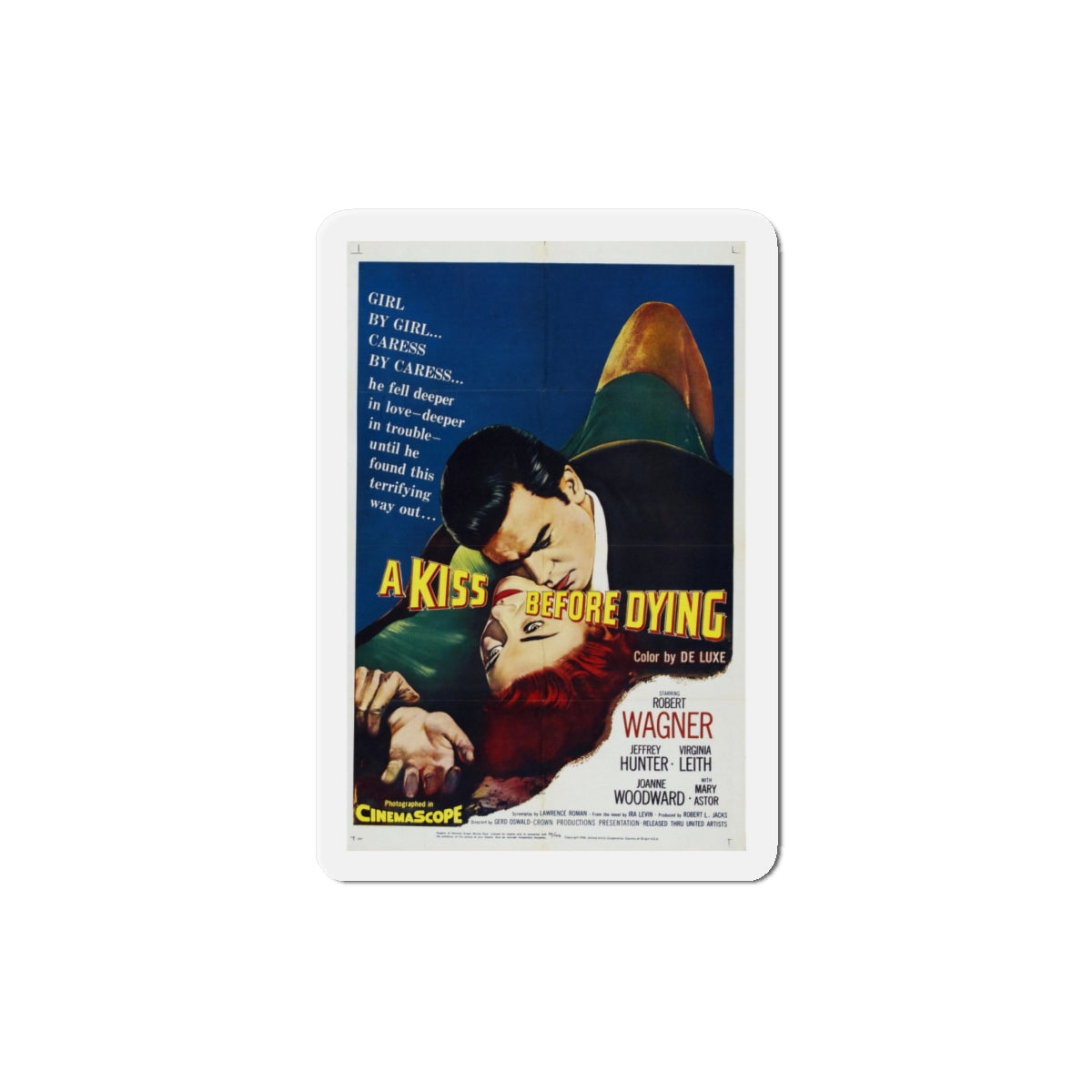 A Kiss Before Dying 1956 Movie Poster Die-Cut Magnet-4" x 4"-The Sticker Space