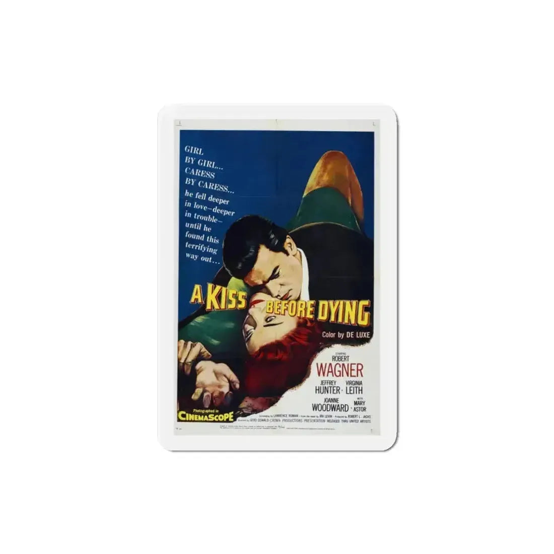 A Kiss Before Dying 1956 Movie Poster Refrigerator Magnet 3 Inch - The Sticker Space