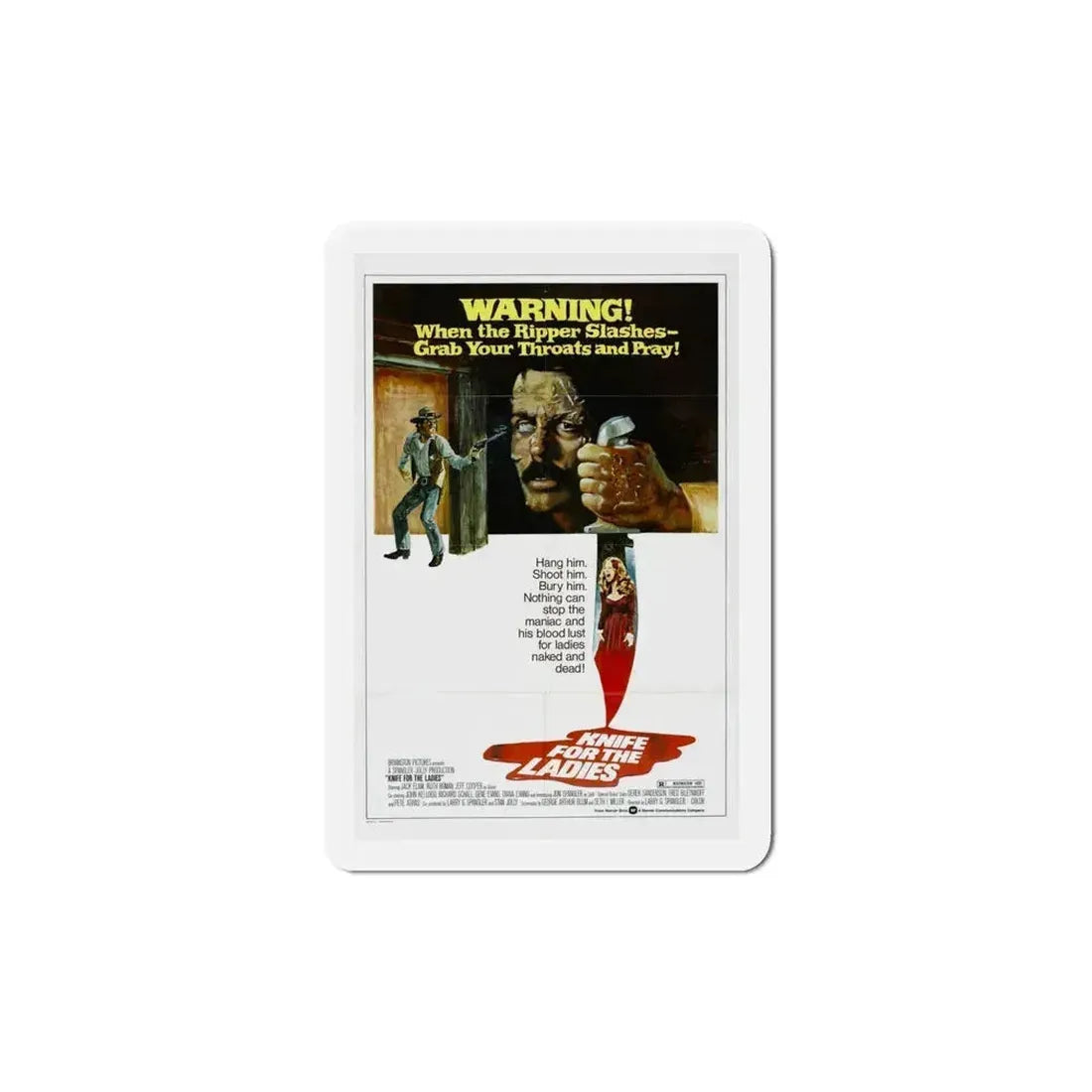 A Knife for the Ladies 1974 Movie Poster Refrigerator Magnet 5 Inch - The Sticker Space