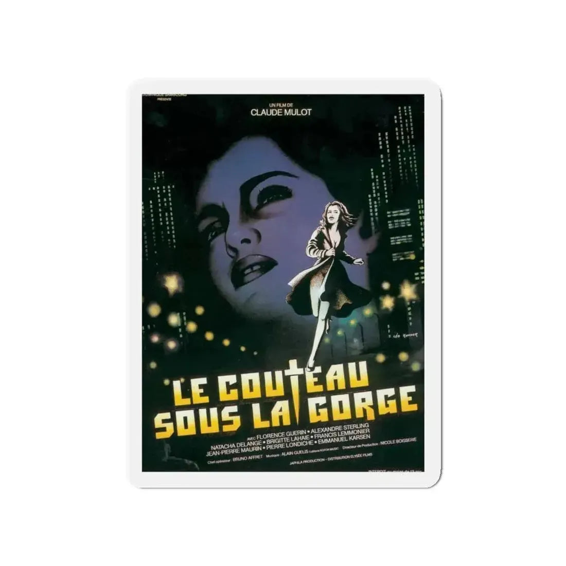 A KNIFE UNDER THE THROAT 1986 Movie Poster - Refrigerator Magnet 4 Inch - The Sticker Space