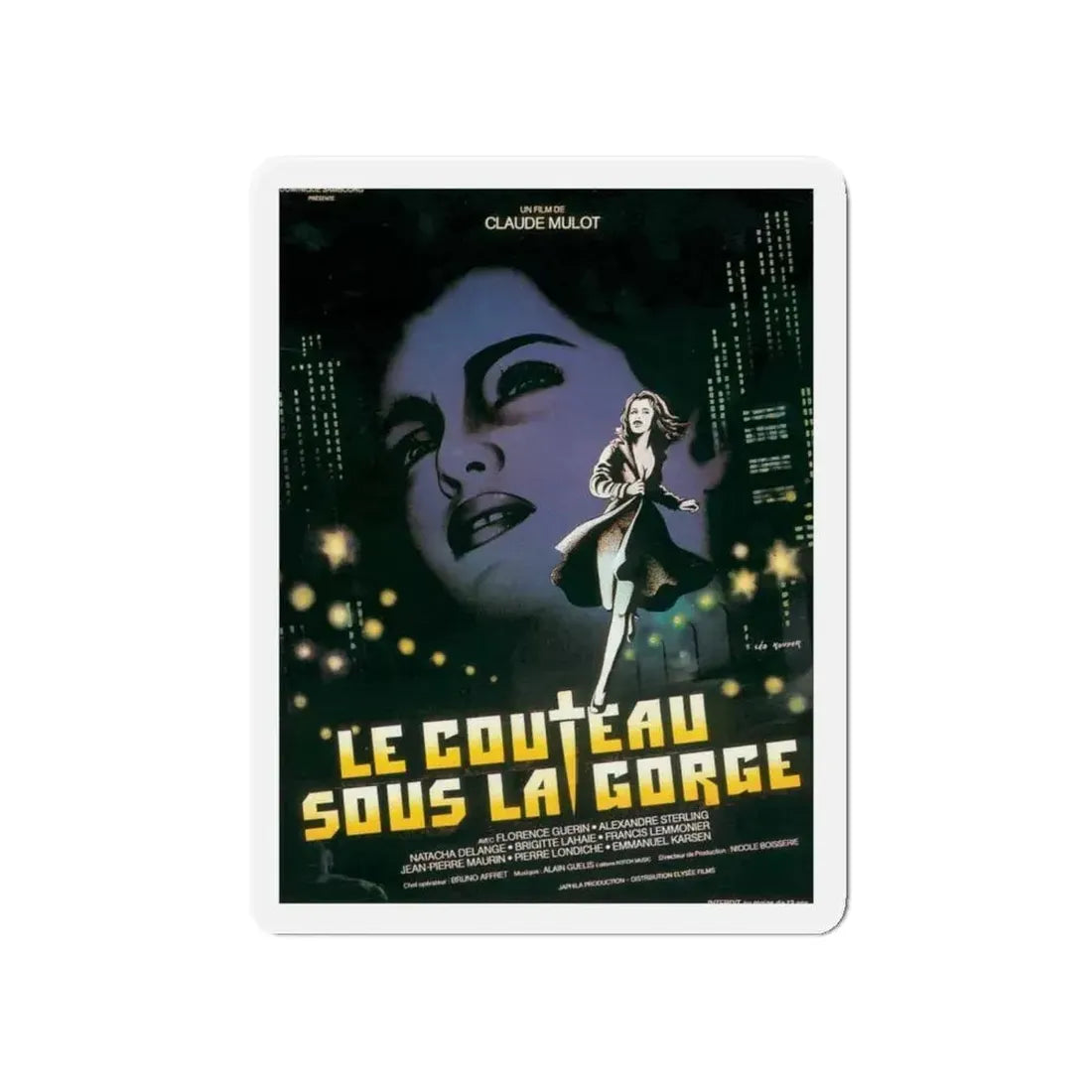 A KNIFE UNDER THE THROAT 1986 Movie Poster - Refrigerator Magnet - The Sticker Space