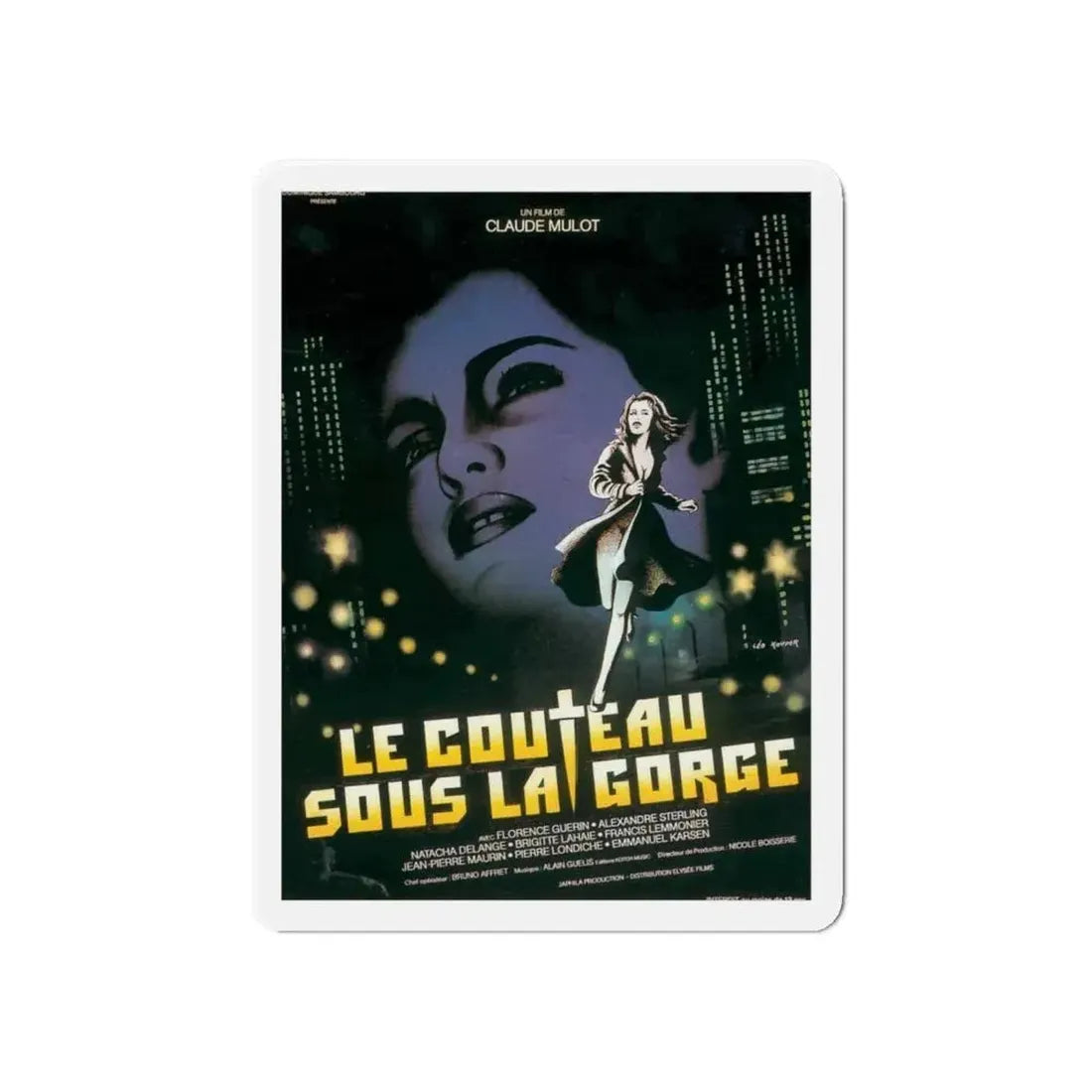 A KNIFE UNDER THE THROAT 1986 Movie Poster - Refrigerator Magnet - The Sticker Space