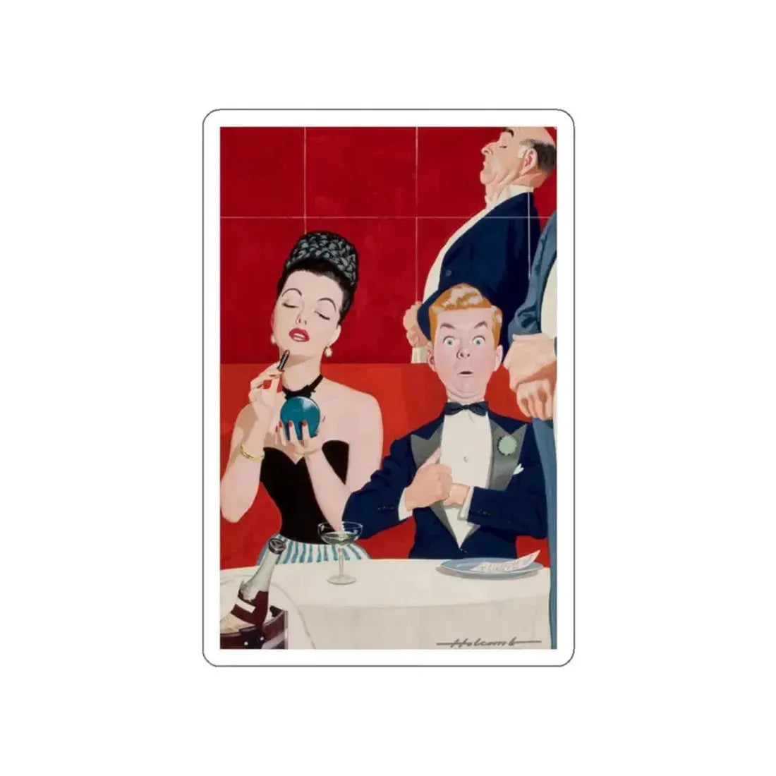 A Large Bill, magazine story illustration (Magazine Illustration) STICKER Vinyl Die-Cut Decal - The Sticker Space