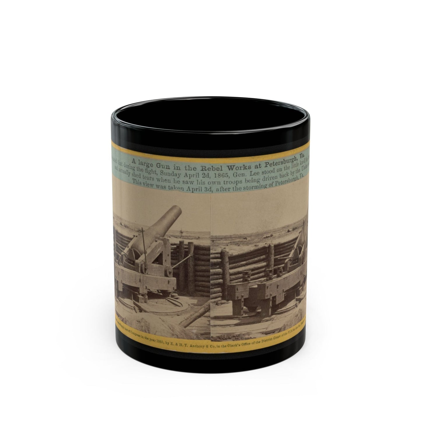 A Large Gun In The Rebel Works At Petersburgh (I.E. Petersburg), Va. (U.S. Civil War) Black Coffee Mug