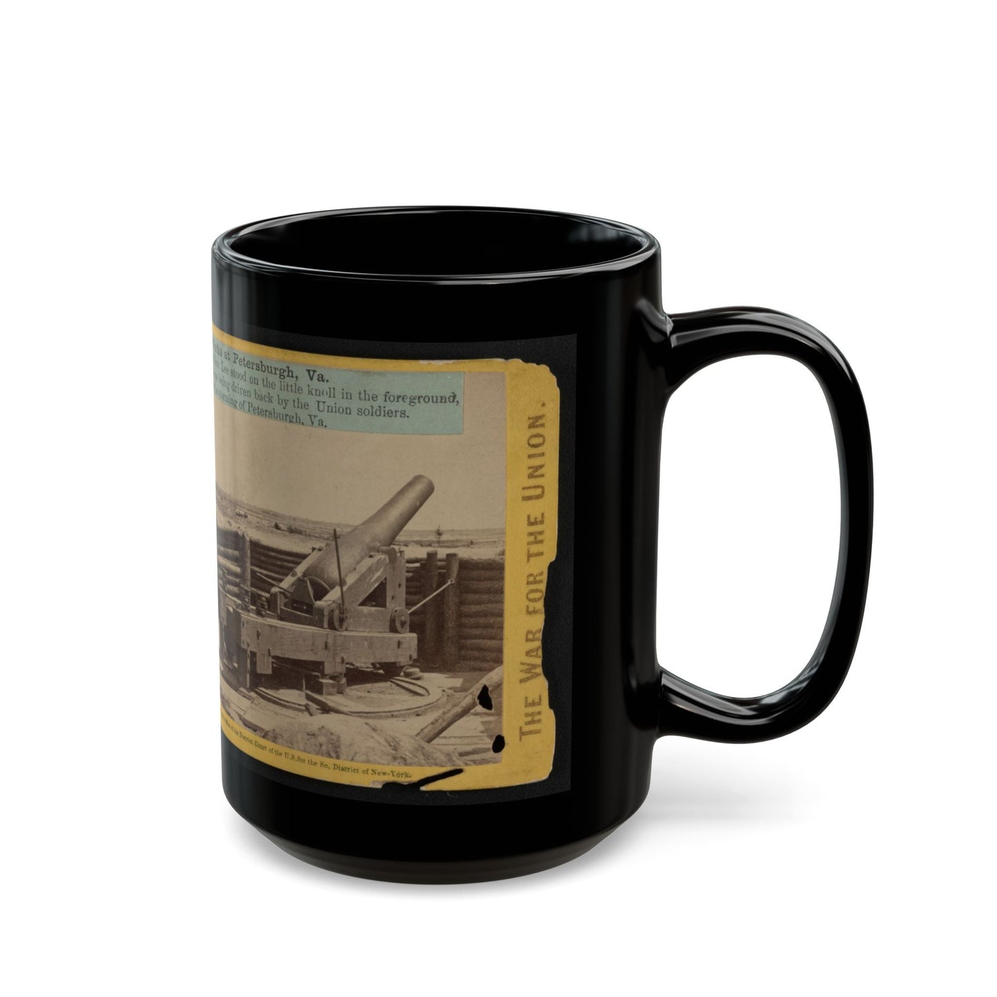 A Large Gun In The Rebel Works At Petersburgh (I.E. Petersburg), Va. (U.S. Civil War) Black Coffee Mug