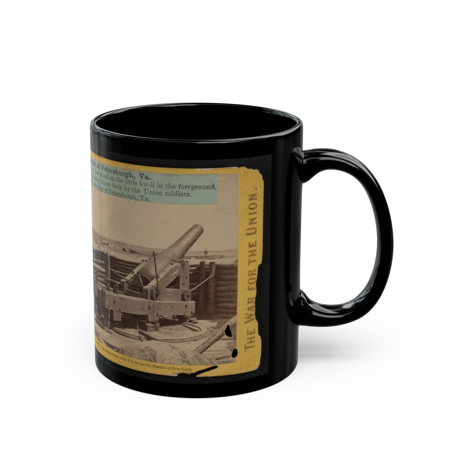 A Large Gun In The Rebel Works At Petersburgh (I.E. Petersburg), Va. (U.S. Civil War) Black Coffee Mug