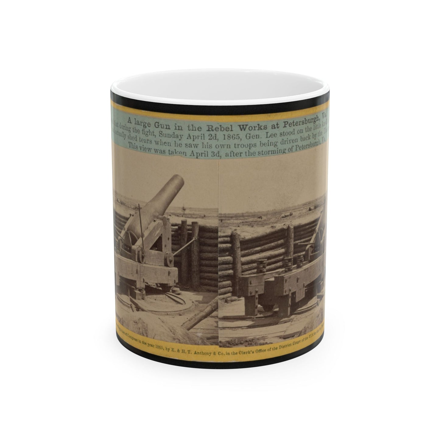 A Large Gun In The Rebel Works At Petersburgh (I.E. Petersburg), Va. (U.S. Civil War) White Coffee Mug