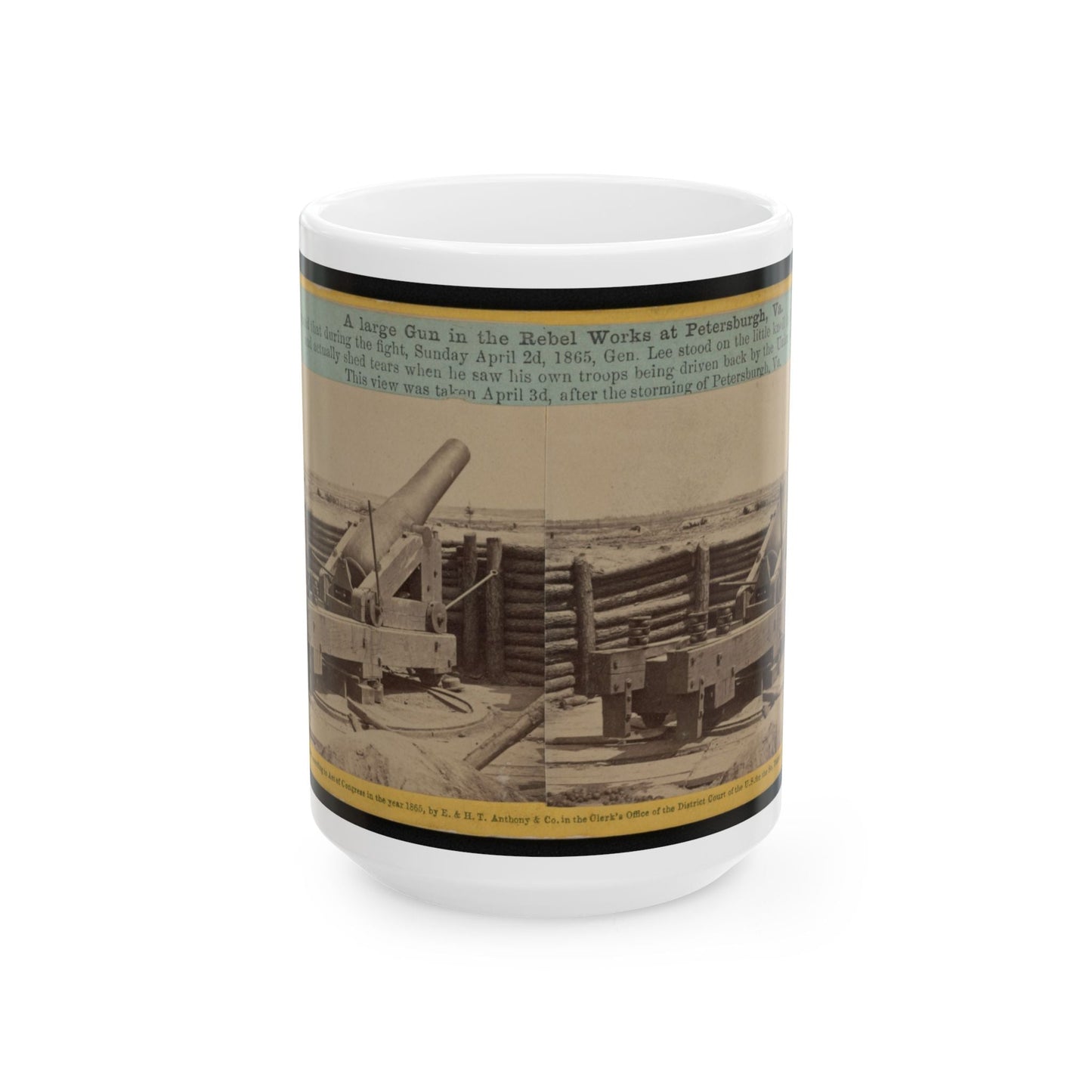 A Large Gun In The Rebel Works At Petersburgh (I.E. Petersburg), Va. (U.S. Civil War) White Coffee Mug