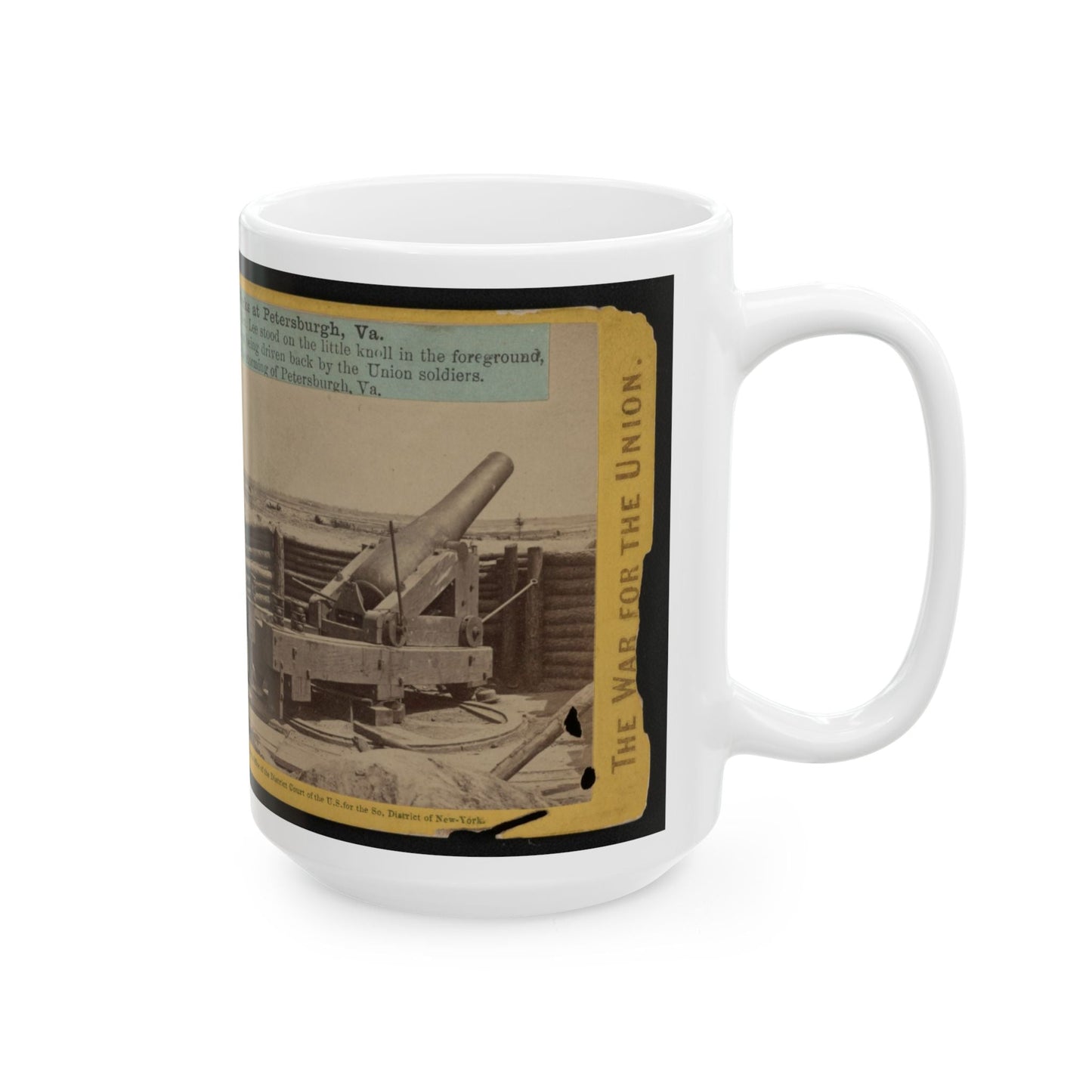 A Large Gun In The Rebel Works At Petersburgh (I.E. Petersburg), Va. (U.S. Civil War) White Coffee Mug