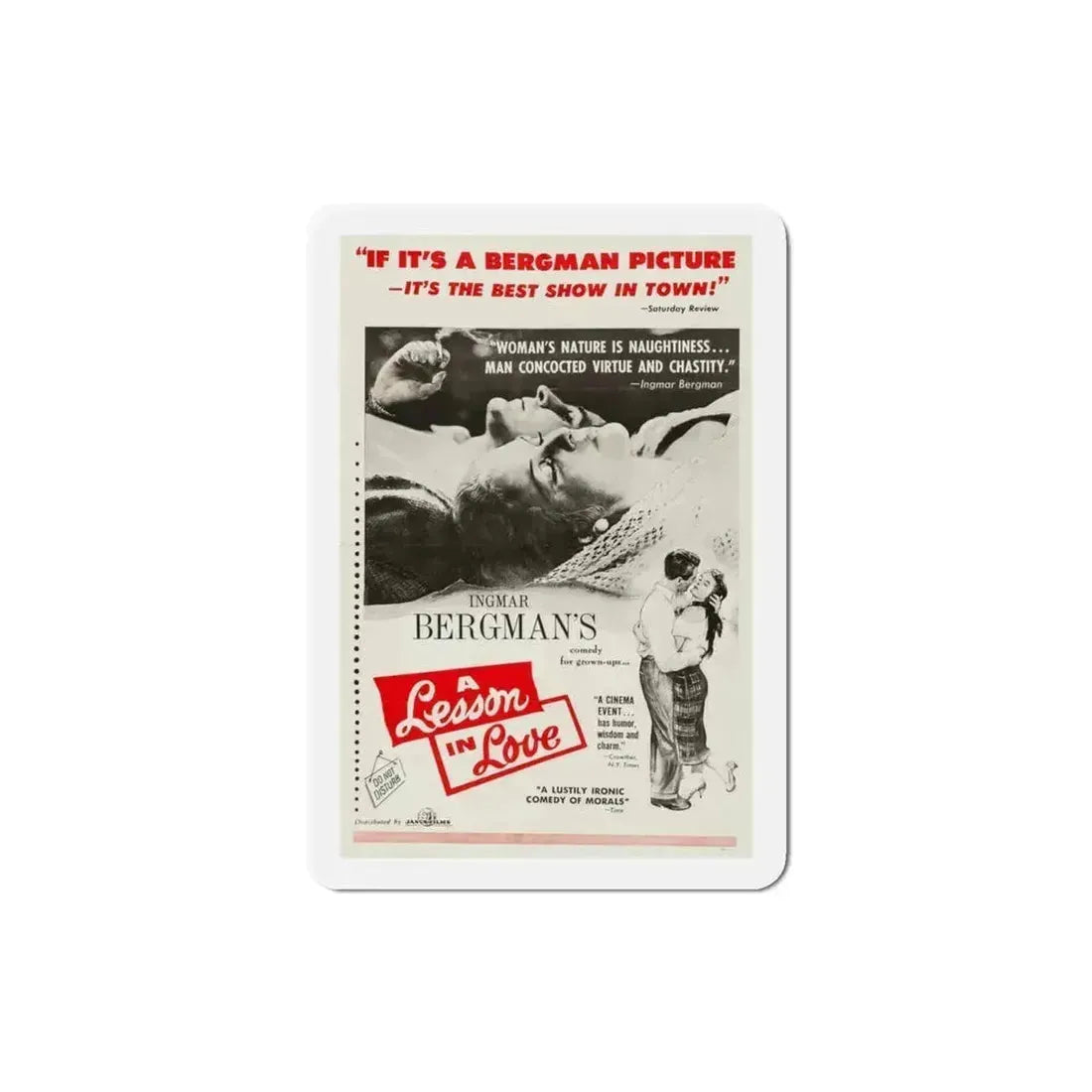 A Lesson in Love 1954 Movie Poster Refrigerator Magnet 3 Inch - The Sticker Space