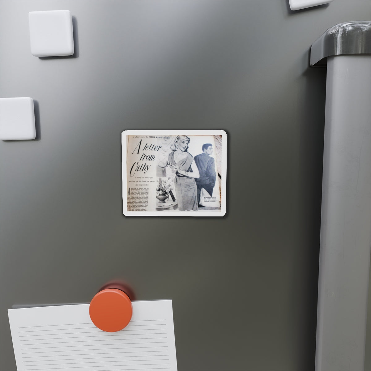 A Letter from Cathy (Magazine Illustration) Refrigerator Magnet-The Sticker Space