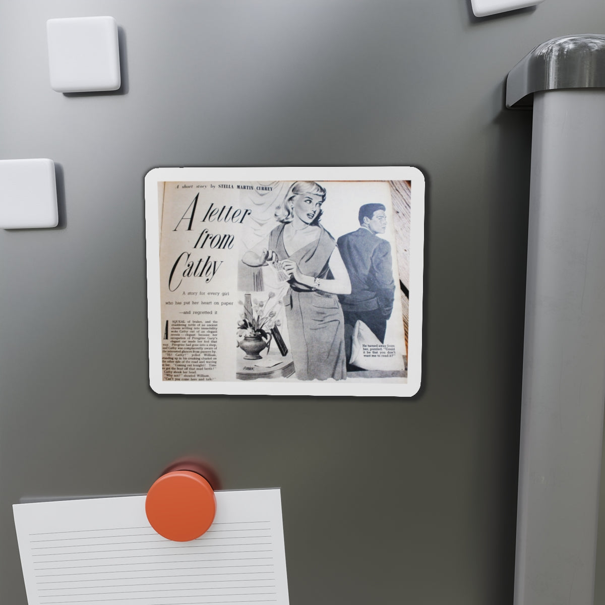 A Letter from Cathy (Magazine Illustration) Refrigerator Magnet-The Sticker Space