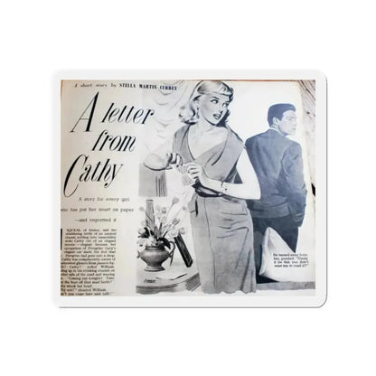 A Letter from Cathy (Magazine Illustration) Refrigerator Magnet 2 Inch - The Sticker Space