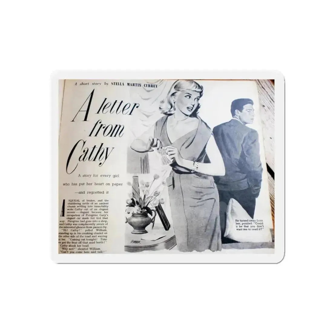 A Letter from Cathy (Magazine Illustration) Refrigerator Magnet 5 Inch - The Sticker Space