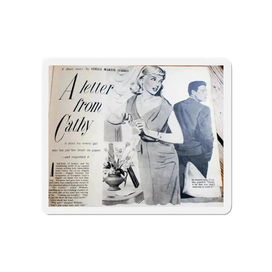 A Letter from Cathy (Magazine Illustration) Refrigerator Magnet 6 Inch - The Sticker Space