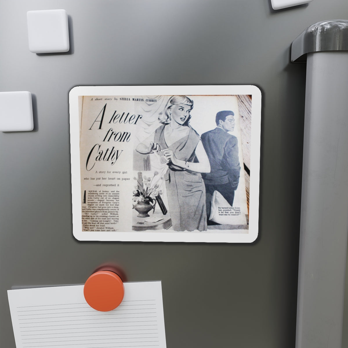 A Letter from Cathy (Magazine Illustration) Refrigerator Magnet-The Sticker Space