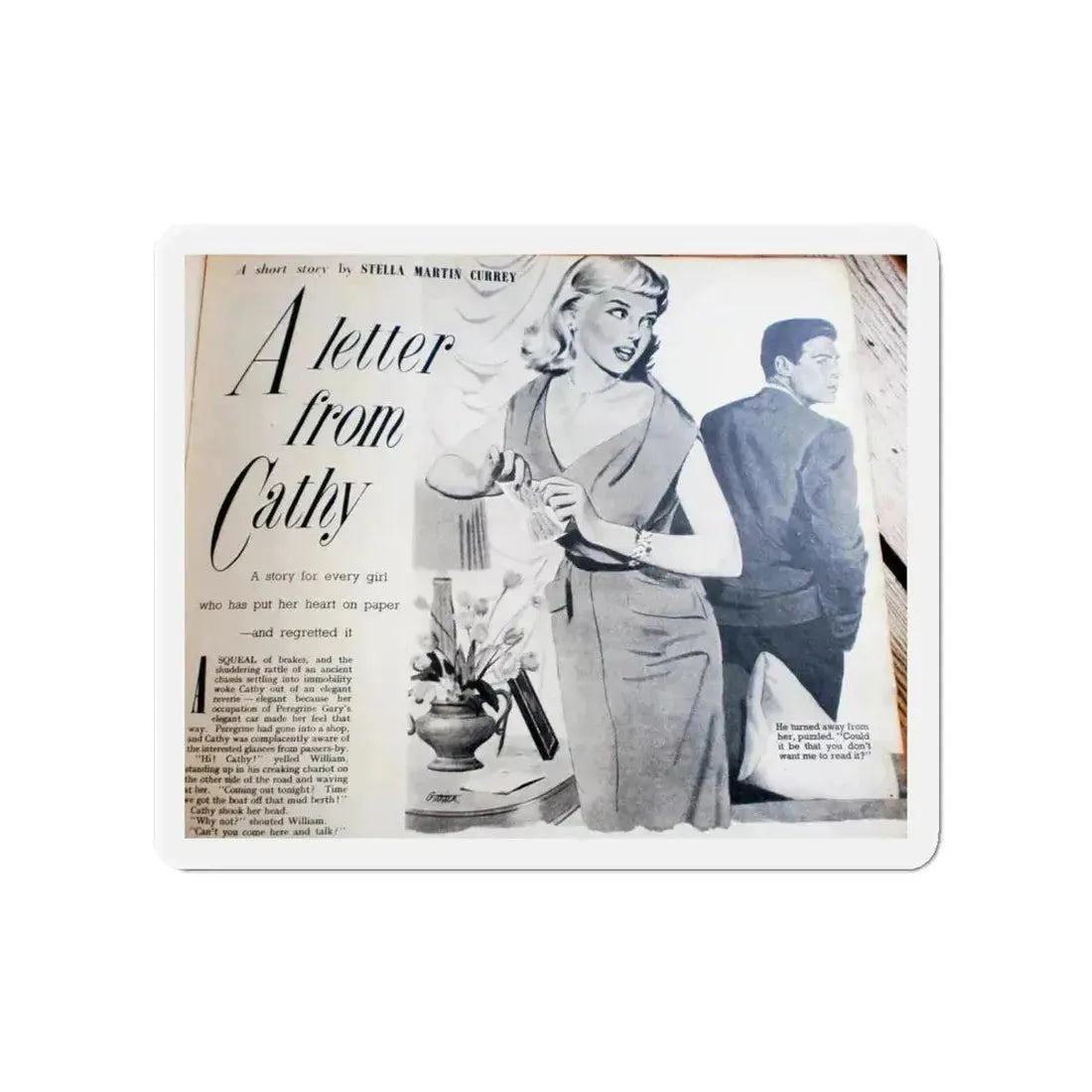 A Letter from Cathy (Magazine Illustration) Refrigerator Magnet - The Sticker Space