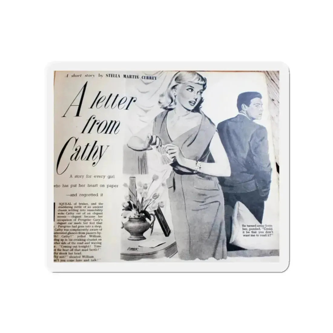 A Letter from Cathy (Magazine Illustration) Refrigerator Magnet - The Sticker Space