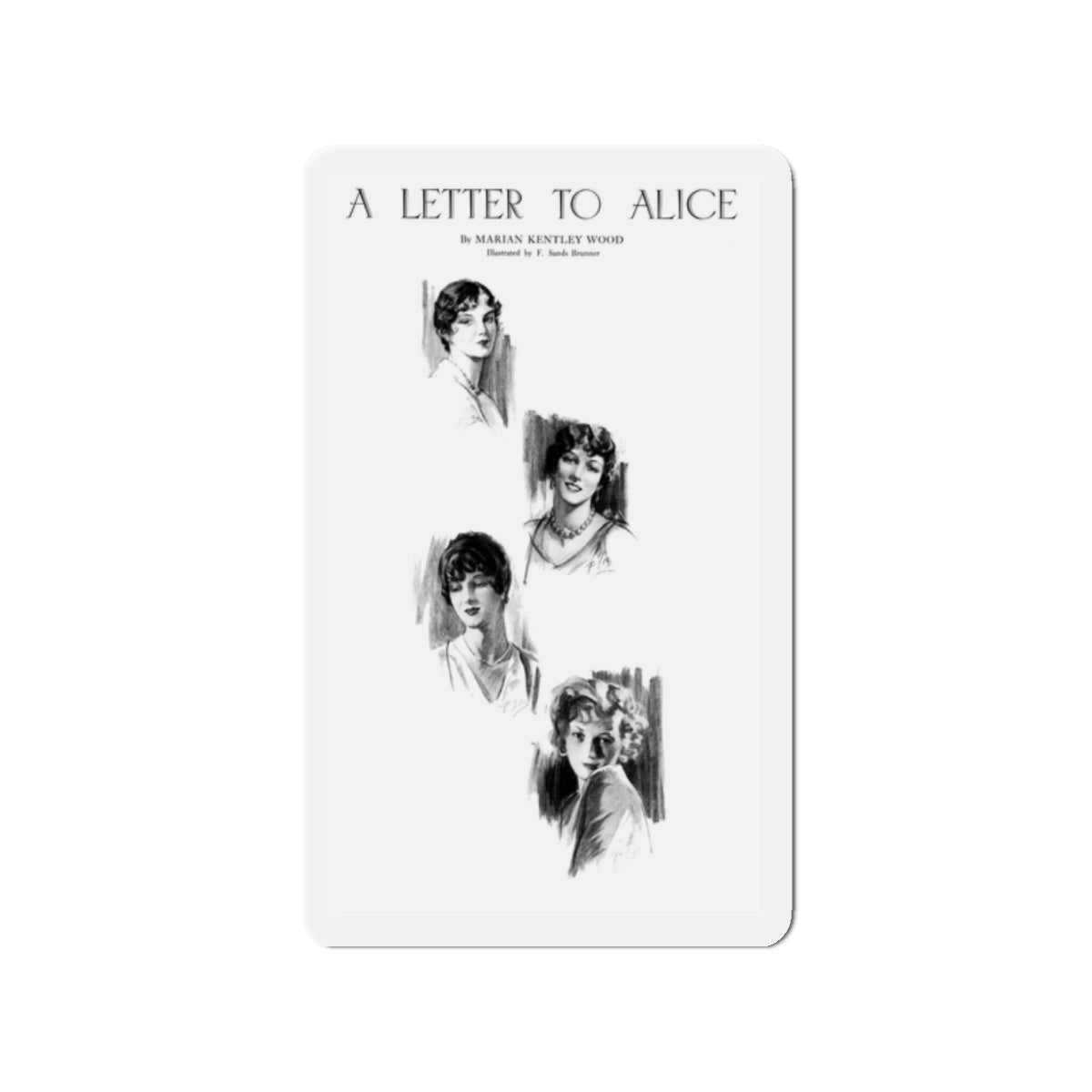 A Letter To Alice, McCall's magazine, December 1929 (Magazine Illustration) Refrigerator Magnet-2" x 2"-The Sticker Space