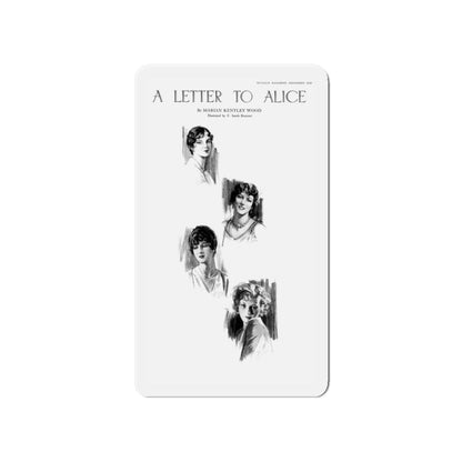 A Letter To Alice, McCall's magazine, December 1929 (Magazine Illustration) Refrigerator Magnet-4" x 4"-The Sticker Space