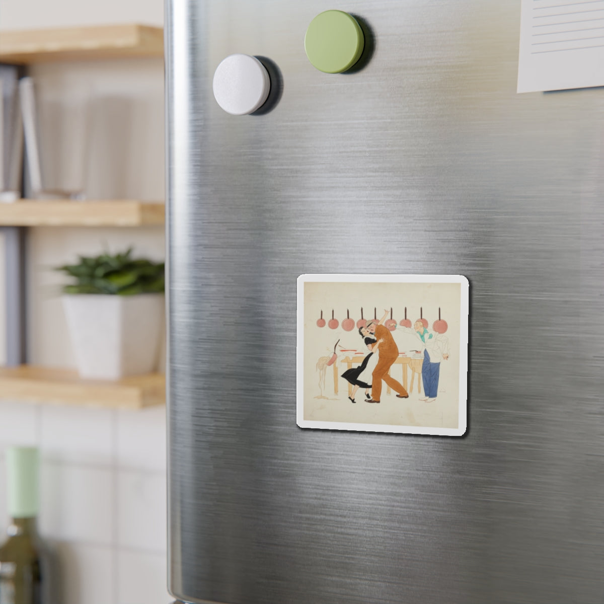 A Light in France (Magazine Illustration) Refrigerator Magnet-The Sticker Space