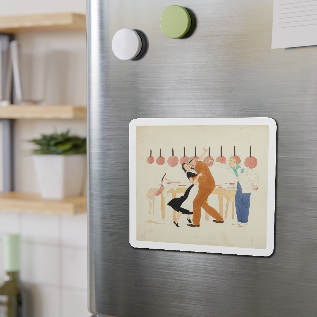 A Light in France (Magazine Illustration) Refrigerator Magnet-The Sticker Space