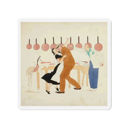 A Light in France (Magazine Illustration) Refrigerator Magnet 2 Inch - The Sticker Space