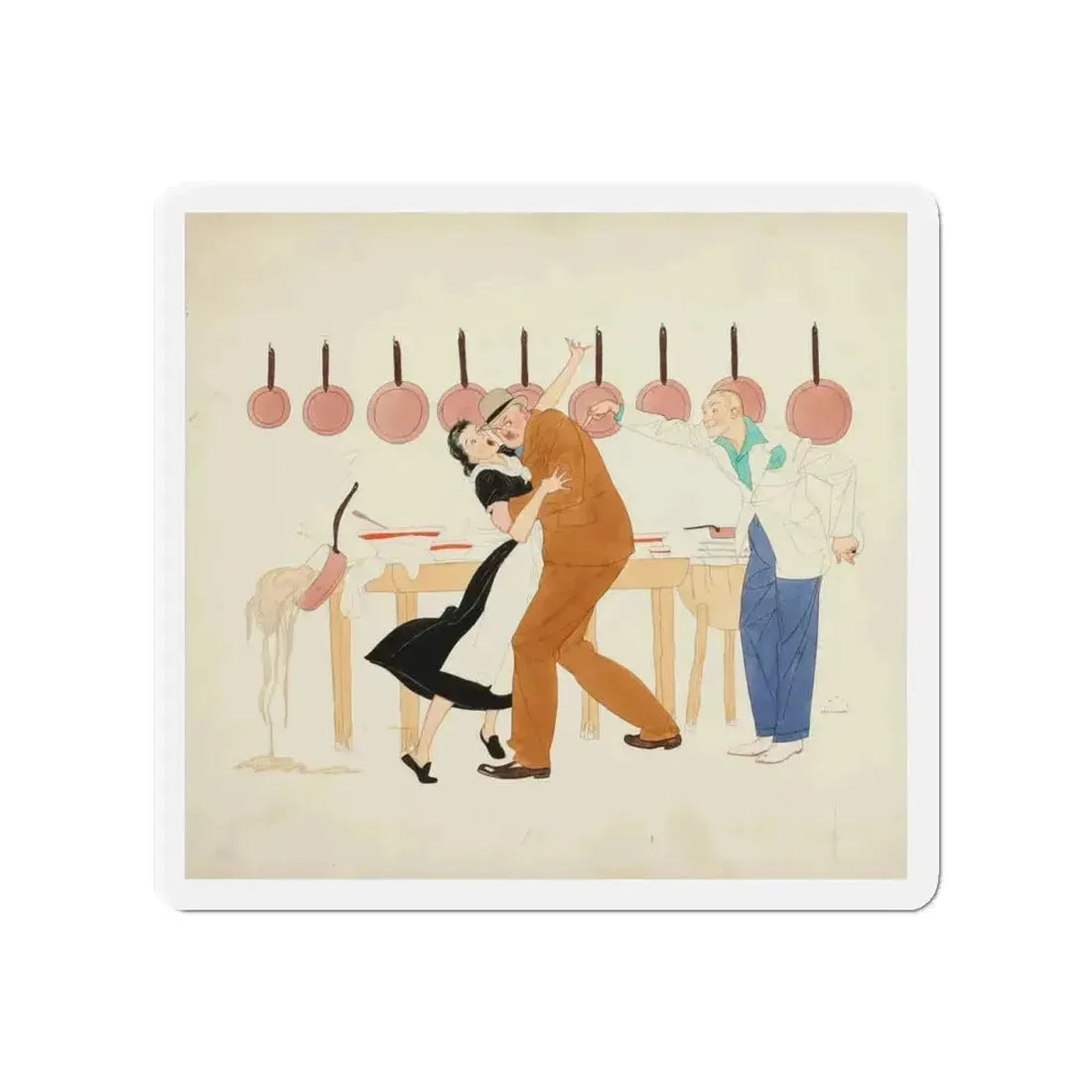 A Light in France (Magazine Illustration) Refrigerator Magnet 4 Inch - The Sticker Space