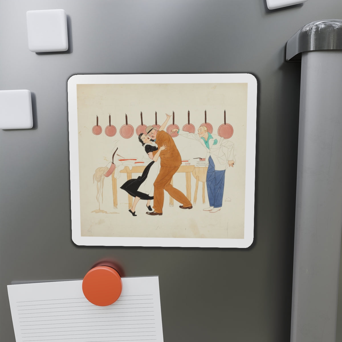 A Light in France (Magazine Illustration) Refrigerator Magnet-The Sticker Space