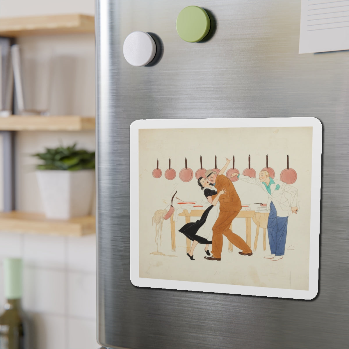 A Light in France (Magazine Illustration) Refrigerator Magnet-The Sticker Space